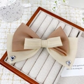 Barrette à cheveux élégante en résille multicouche avec cristaux cœur beige et marron - Cœur Marron