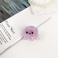 Pince à cheveux méduse en acétate violette avec paillettes dorées et motif sourire - Petit Poulpe