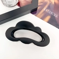 Pinza per capelli nera opaca oversize a forma di nuvola per capelli folti stile minimalista - 11cm / Nero