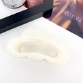 Pinza per capelli a nuvola bianco crema opaco per capelli folti con finitura opaca - 11cm / Bianco