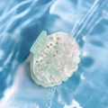 Mint green seashell hair claw with sparkling glitter, pearls and rhinestones - 5cm / Cyan