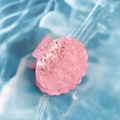 Pink marble seashell hair claw clip with elegant pearls and sparkling rhinestones - 5cm / Pink