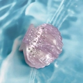 Pince à cheveux coquillage lilas translucide avec paillettes, perles et strass - 5cm / Violet