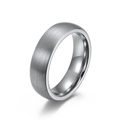 Satin finish tungsten steel ring with a rounded profile and polished inner band - Size 6 / 6mm / Steel