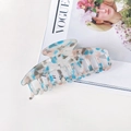 Artistic marble pattern hair claw clip in glacier blue and white for women - Dazzling Blue Gray Dragon Bone Style 9.5cm