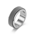 Anello rotante in acciaio inossidabile argento con ampio design a maglia intrecciata - Misura 11 / Color Acciaio