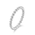 Anello impilabile con perline in argento minimalista con finitura lucida e satinata - Taglia 6 / Color Acciaio