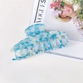 Elegant large blue and white marble pattern hair claw clip on a fashion magazine - Crystal Blue Dragon Bone Style 9.5cm