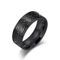 Anello in acciaio inossidabile nero opaco con nodo celtico e interno lucido - Taglia 7 / Nero