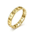 Gold plated stainless steel leaf ring featuring minimalist geometric hollow triangles - 6# / Gold