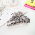 Gray marble hair claw clip with holographic glitter in a stylish large design - Dazzling Gray Semicircle Style 9.5cm