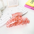 Pink orange marble pattern acrylic hair claw clip for elegant updo hairstyles - Crystal Orange Semicircle Style 9.5cm