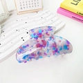Artistic pastel candy color acrylic hair claw clip with colorful marble pattern - Dazzling Blue Purple Semicircle Style 9.5cm