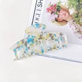 Large tortoiseshell hair claw clip with blue and yellow marble pattern for women - Dazzling Blue Green Dragon Bone Style 9.5cm