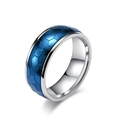 Bague de football rotative en acier inoxydable avec motif en nid d'abeille bleu sport - Taille 8 / Bleu