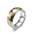 Bague de foot rotative en acier inoxydable avec motif en nid d'abeille doré poli - Taille 8 / Or