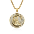 18K gold plated Capricorn necklace with iced-out pendant on a box chain for men - Gold Capricorn (Pendant Only (Without Chain))