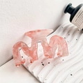 Pink marble resin hair claw clip with minimalist wave design for elegant hairstyles - Crystal Pink Mountain Style 8.7cm