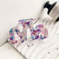 Colorful marble pattern large hair claw clip in pastel purple and pink tones - Dazzling Blue Purple Mountain Style 8.7cm