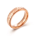 Handmade hammered irregular moon texture ring in rose gold finish with light reflections - 5# / Rose Gold