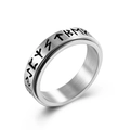 Nordic viking rune spinning ring in brushed stainless steel finish for stress relief - 5# / Steel