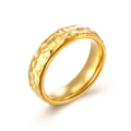 Golden titanium steel ring with hammered texture for a minimalist unisex look - 5# / Gold