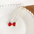 Elegante U-vormige gouden haarpeld met rode kristallen vlinderstrik decoratie - Echt Rood