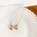 Elegante U-vormige haarspeld met gouden vlinderontwerp en champagne kristallen - Bruin
