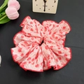 Coletero elegante con estampado floral rosa y rojo de alta elasticidad para mujer - Rojo con lunares