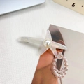 Pinza para el pelo de estrella de mar en acetato con perla y acabado nacarado - Blanco Sirena