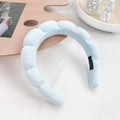 Serre-tête rembourré bleu clair avec texture velours doux pour femmes et filles - Rose bonbon