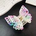 Ink wash style double-layer hollow butterfly hair claw in purple and green gradient - Phantom Purple / 9cm