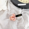 Fermaglio per capelli con rosa in marmo rosa e clip a becco d'anatra fatta a mano - Rosa Pesca