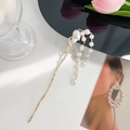 Spilla per capelli cinese fiori di prugno con perle barocche e nappe dorate eleganti - Nappina di Perle