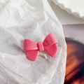 Chic acetate pink bow hair clip with polished resin finish for a sweet girls hairstyle - Pink 4.3cm