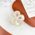 Iridescent plumeria hair claw clip with pearlescent finish and gold spring mechanism - 7.8cm Pearlescent Green