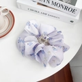 Grande pinza per capelli con fiocco in tessuto lavanda e motivo floreale da donna - 11cm / Viola