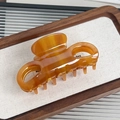 Pince à cheveux élégante en acétate ambré avec texture marbrée pour femmes - 9cm / Café Foncé