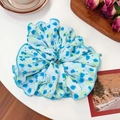 Elegante coletero de gasa con estampado tie-dye azul y alta elasticidad - Azul verdoso