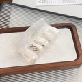 Chic pearlescent cream white acetate hair claw clip with minimalist square design - 7.5cm / Pearl White