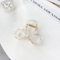 Elegant transparent acrylic bow hair claw clip with golden metal spring for women - Bofeiya Direct Sale / Champagne 8.2cm