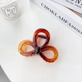 Elegant amber translucent bow-shaped hair claw clip for women's ponytail styling - Bofeiya Direct Sale / Caramel 8.2cm