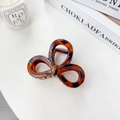 Elegant tortoiseshell bow-shaped shark clip with premium acetate finish and metal spring - Bofeiya Direct Sale / Brown Leopard 8.2cm