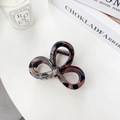 Elegant tortoise shell bow hair claw clip in amber brown finish on minimalist background - Bofeiya Direct Sale / Grey Leopard 8.2cm