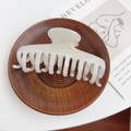 Elegant large acetic acid hair claw clip with pearl white iridescent finish for thick hair - Mermaid White 8.7CM