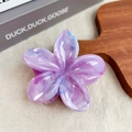 Pinza de pelo con diseño de flor y efecto mármol púrpura y azul para mujer - Púrpura (7.7CM)