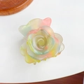 Elegant blooming rose hair claw clip in pastel macaron gradient acetate material - 4.5CM / Iridescent
