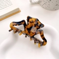 Elegante pinza per capelli grande in acetato di cellulosa con motivo tartarugato rétro - 9cm / Tartarugato Caffè