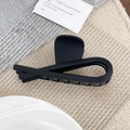 Elegant black matte hair claw clip with cross-teeth design for women daily hair styling - Matte Black