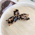Pince à cheveux élégante en acétate avec motif écaille de tortue et forme de nœud chic - 11cm Grande Taille / Écaille Beige